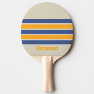 Retro Blue Crush Sonnenuntergang über Streifen mit Tischtennis Schläger