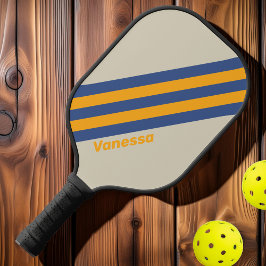 Retro Blue Crush Sonnenuntergänge mit Namen Pickleball Schläger