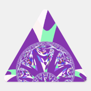 Retro Blue Cyan Kaleidoskop Art Print Dreieckiger Aufkleber