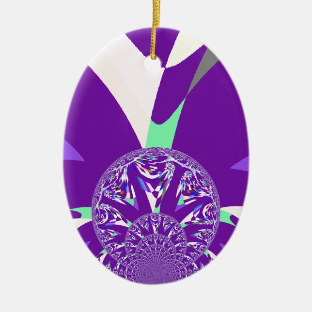 Retro Blue Cyan Kaleidoskop Art Print Keramik Ornament (Vorne)