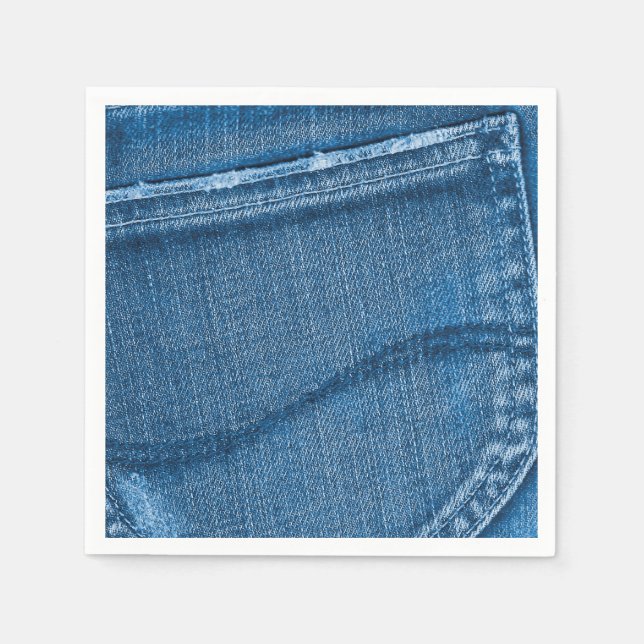 Retro Blue Denim Texture Serviette (Vorderseite)