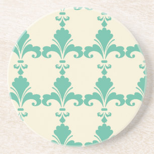 Retro Blue Fleur-De-Lis-Muster Untersetzer