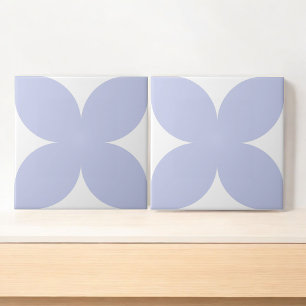Retro Blue Floral Petal Mitte Jahrhundert Modernes Fliese