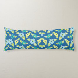 Retro Blue Flowers Muster Seitenschläferkissen