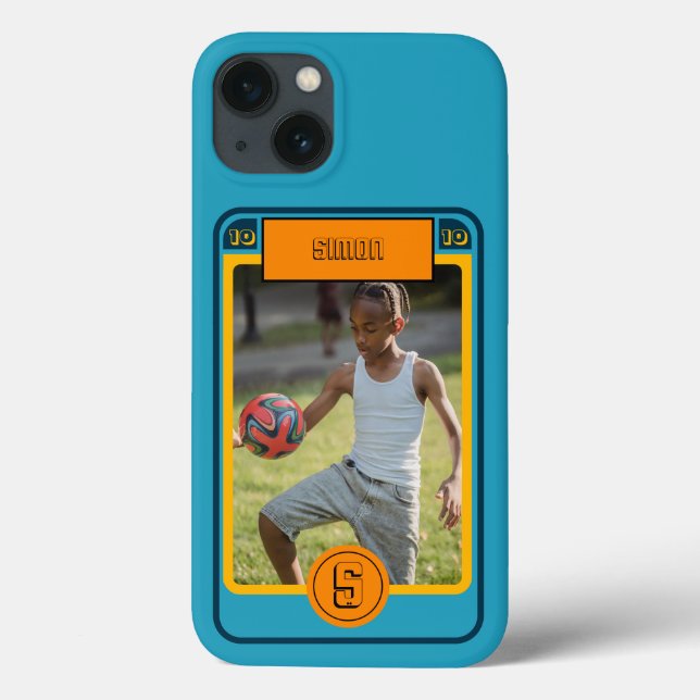 Retro Blue Football Card inspiriert Case-Mate iPhone Hülle (Rückseite)
