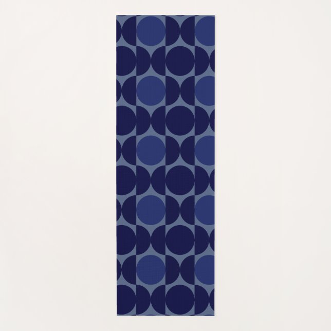 Retro Blue Geometric Yogamatte (Vorderseite)