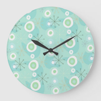 Retro Blue-Green Atomage Muster Uhr
