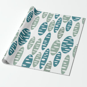 Retro Blue Holey Ovals Geschenkpapier