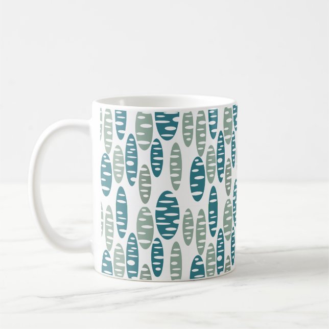 Retro Blue Holey Ovals Kaffeetasse (Links)
