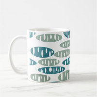 Retro Blue Holey Ovals Tasse
