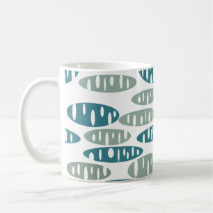 Retro Blue Holey Ovals Tasse