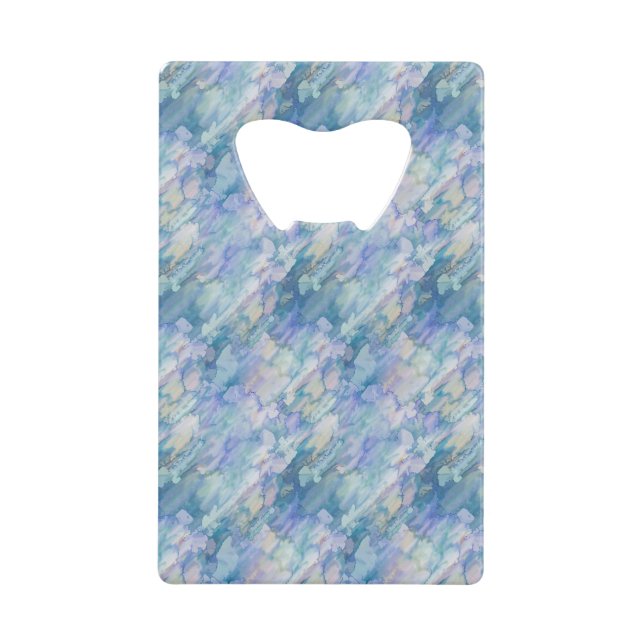 Retro Blue Lila Raindrop Muster Geldbeutel Flaschenöffner (Vorderseite)