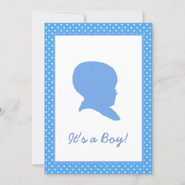 Retro Blue Polka Dot Baby Ankündigung