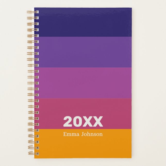 Retro Blue Purple Plum Orange Stripe 2026 Name (Devant)