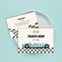 Retro Blue Race Car Vintag Boy Geburtstagsparty