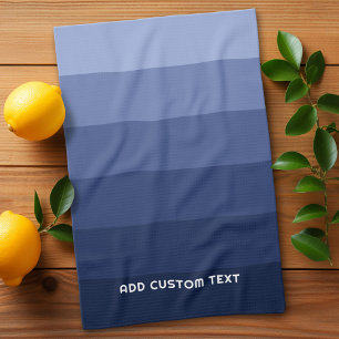 Retro Blue Stripes mit einfachem seriellen Sans-Na Geschirrtuch