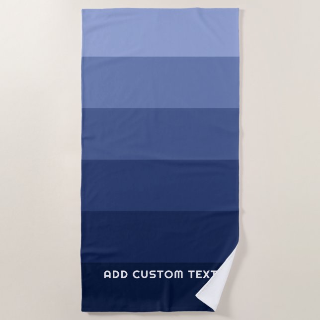 Retro Blue Stripes mit einfachem seriellen Sans-Na Strandtuch (Vorderseite)