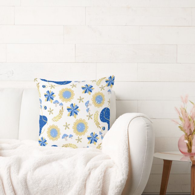 Retro Blue Throw Kissen (Liege)