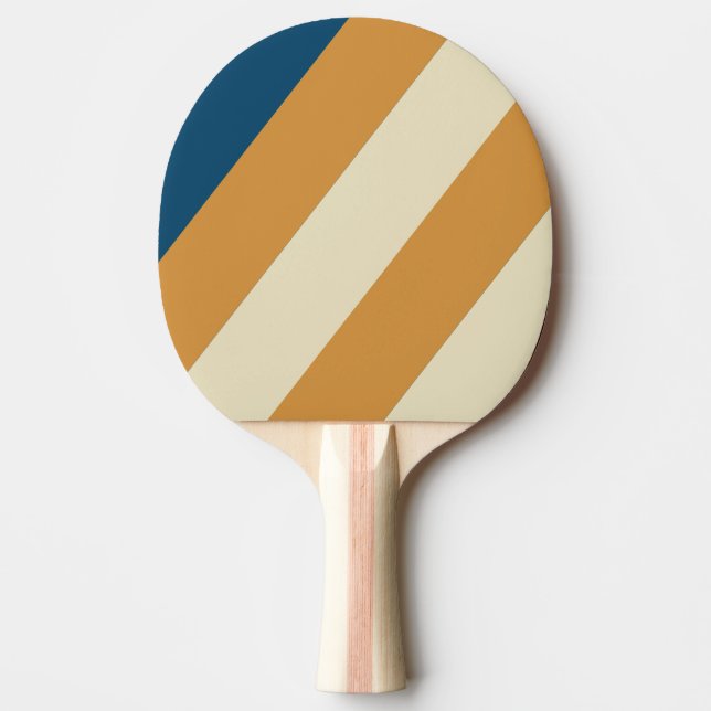 Retro Blue Wave Bold Streifen Tischtennis Schläger (Vorderseite)