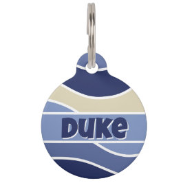 Retro Blue Waves Haustiermarke