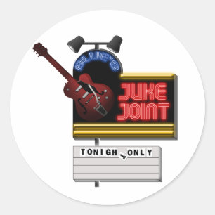 Retro Blues Juke Gelenk Runder Aufkleber
