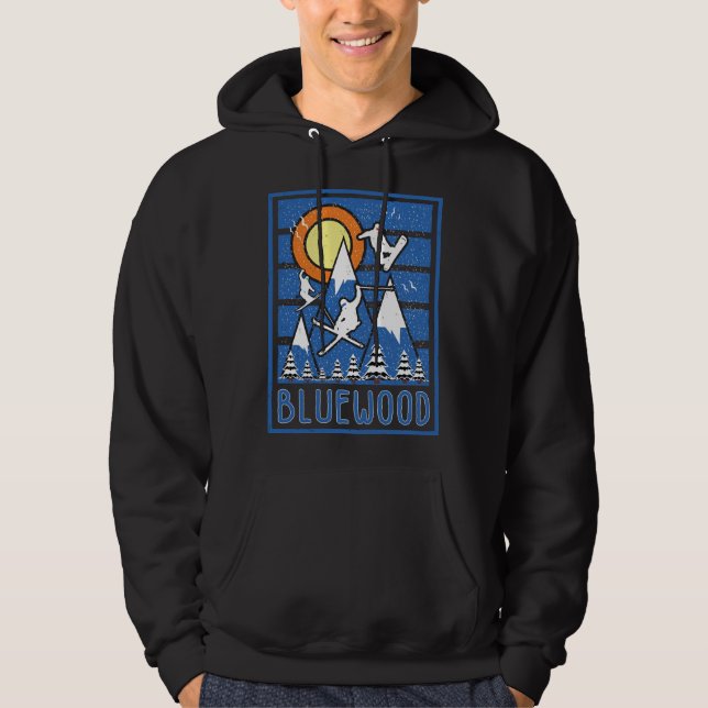 Retro Bluewood Ski Sunset Hoodie (Vorderseite)