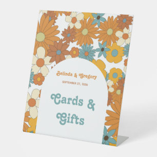 Retro Blume 60er 70er Arch Wedding Card Geschenke Sockelschild