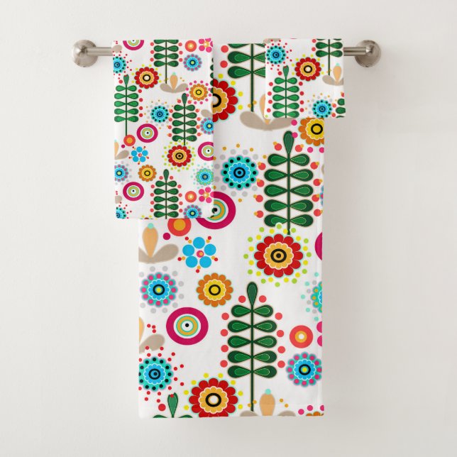 Retro, Blume Badhandtuch Set (Insitu)