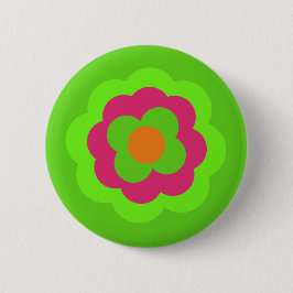 Retro Blume Blume Blumen Muster 70er 70er 70er Button