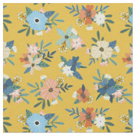 Retro-Blume Blütengelbes Blumenmuster Stoff