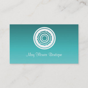 Retro Blume Business Card, Aquamarin Visitenkarte