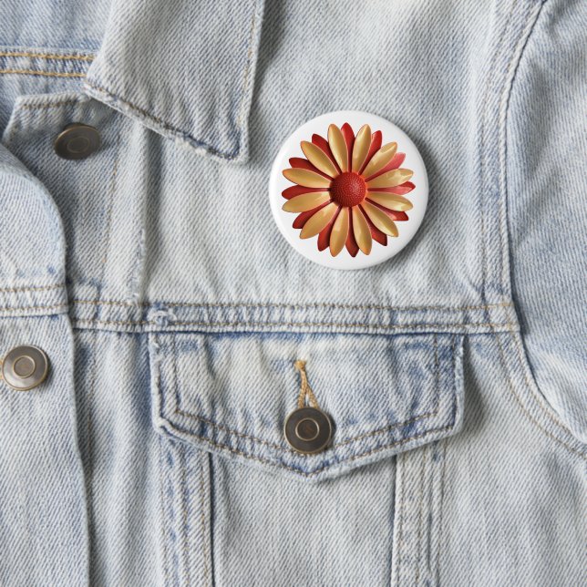 Retro Blume Buttone - Blumenfrühlingshochgarten Button (Beispiel)