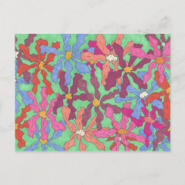 Retro-Blume der Künstlerpostkarte Postkarte