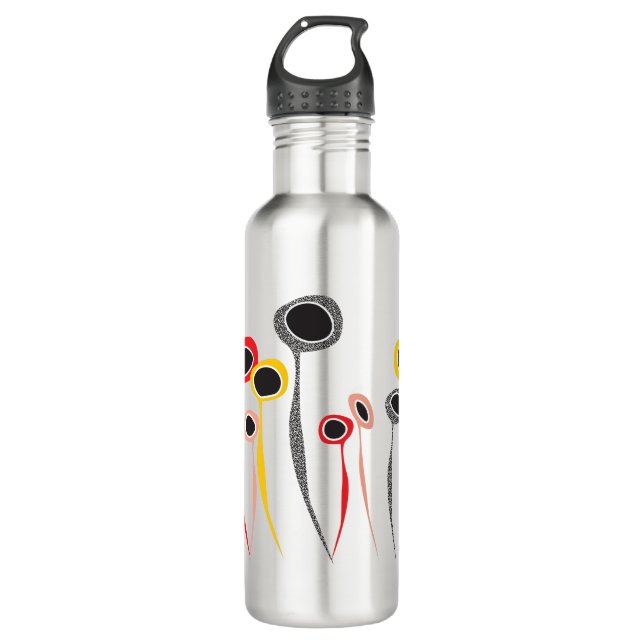 Retro-Blume Edelstahlflasche (Vorderseite)