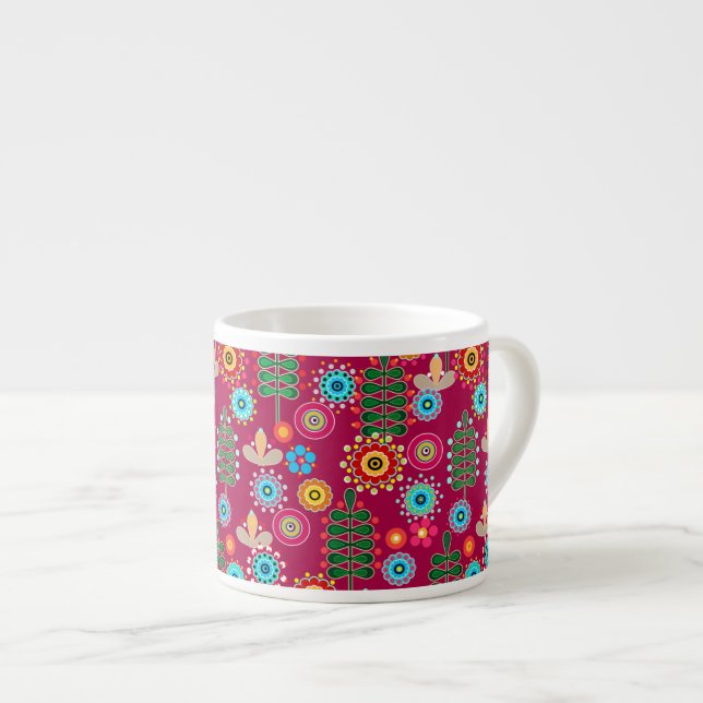 Retro, Blume Espressotasse (Vorderseite Rechts)