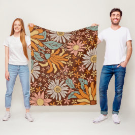 Retro-Blume Fleecedecke