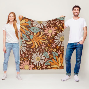 Retro-Blume Fleecedecke