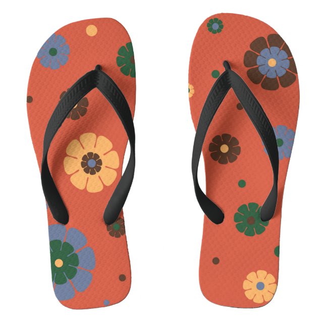 Retro-Blume Flip Flops (Fußbett)