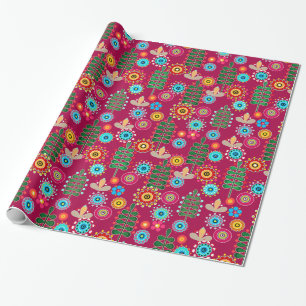Retro, Blume Geschenkpapier