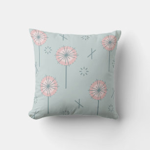 Retro-Blume grün rosa Kissen