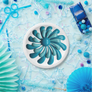 Retro Blume - Hochzeit im Blumenfrühling Sommergar Pappteller