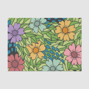 Retro-Blume im großen Maßstab mehrfarbig Seidenpapier