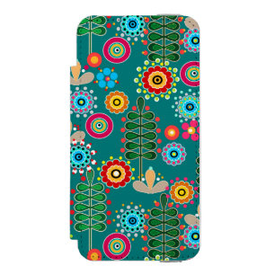 Retro, Blume Incipio Watson™ iPhone 5 Geldbörsen Hülle