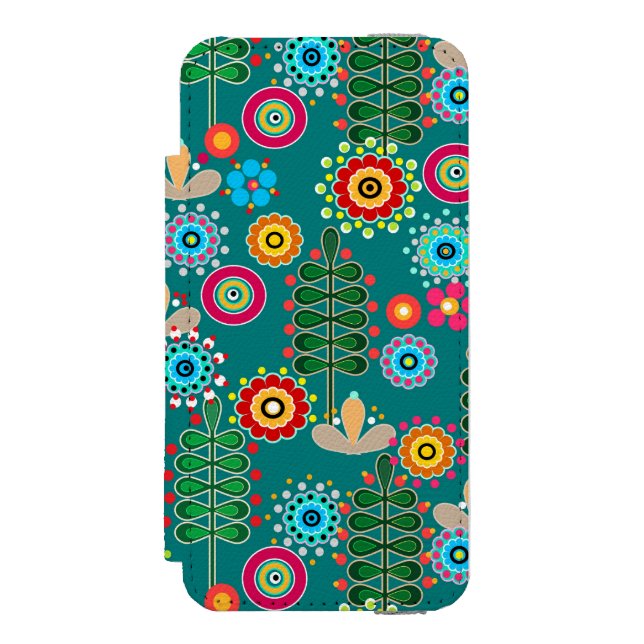 Retro, Blume Incipio iPhone Geldbeutel-Hülle (Folio Vorderseite)