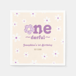 Retro-Blume ist nicht 1. Geburtstag Serviette