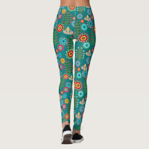 Retro, Blume Leggings