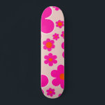 Retro Blume Markt Florenz Abstrakt Rosa Blüte Skateboard<br><div class="desc">Blume Markt Stockholm: abstrakte Blumenkunst - Retro-Blume drucken - Beige,  Rosa und Orange.</div>