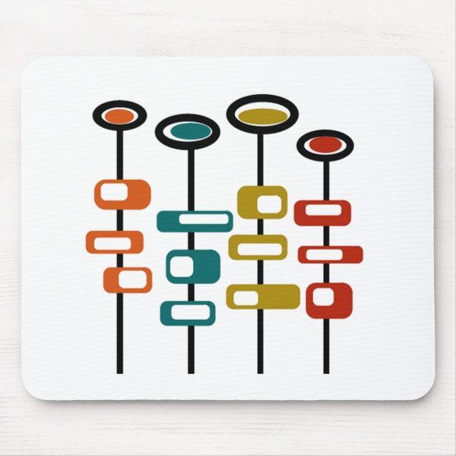 Retro-Blume Mousepad (Vorne)