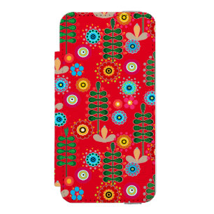 Retro, Blume Muster Incpio iPhone Brieftasche Incipio Watson™ iPhone 5 Geldbörsen Hülle