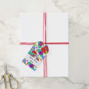 Retro-Blume nahtlos farbig Geschenkanhänger